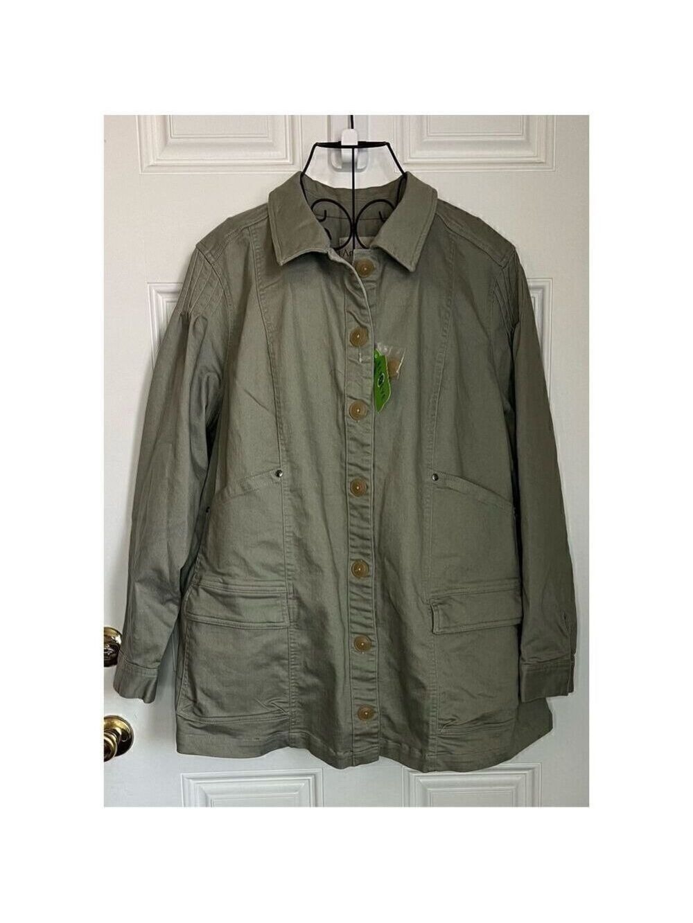 AnyBody Stretch Twill Utility Jacket with Pockets (2X) - Picture 2 of 5